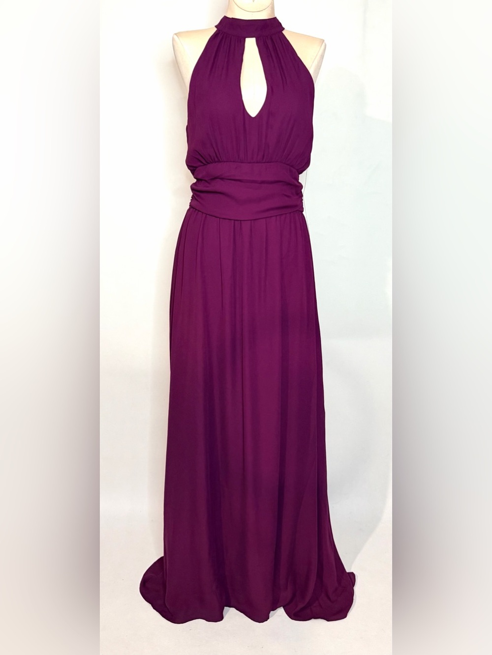 Venus Burgundy Plum Halter Style Evening Gown Prom Dress